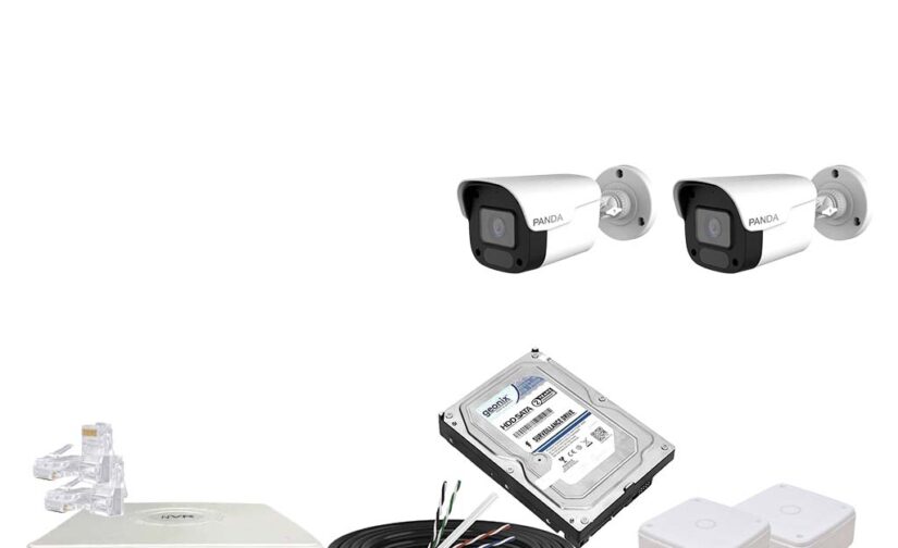 Panda Blue Series 4MP IP CCTV Kit | 2 Bullet | 8CH NVR | 4 PoE + 2 Uplink | 500GB