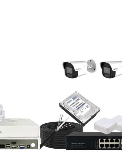 Panda Blue Series 4MP IP CCTV Kit | 2 Bullet | 8CH NVR | 8 PoE + 2 Uplink | 500GB