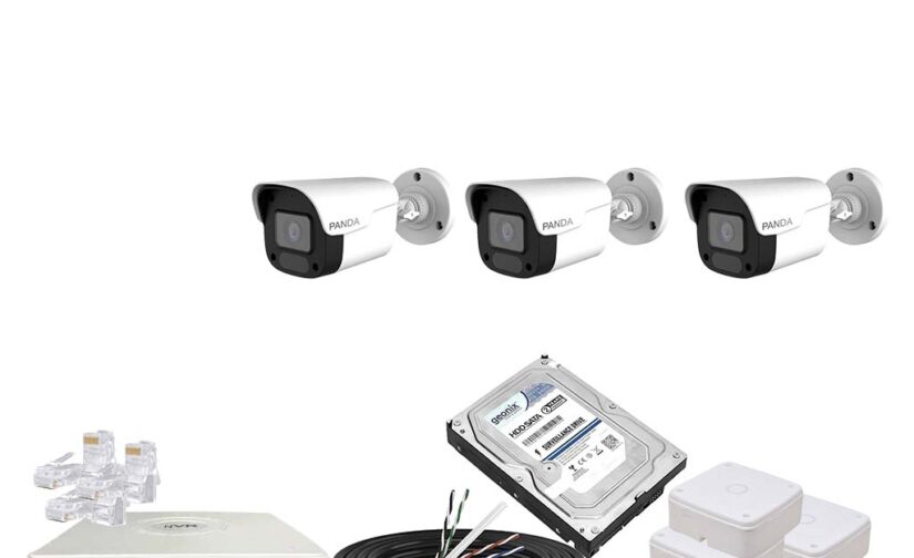 Panda Blue Series 4MP IP CCTV Kit | 3 Bullet | 8CH NVR | 8 PoE + 2 Uplink | 1TB