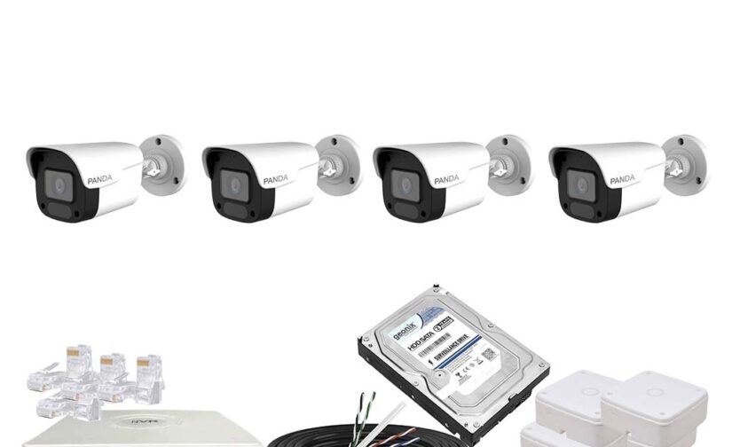 Panda Blue Series 4MP IP CCTV Kit | 4 Bullet | 8CH NVR | 8 PoE + 2 Uplink | 500GB