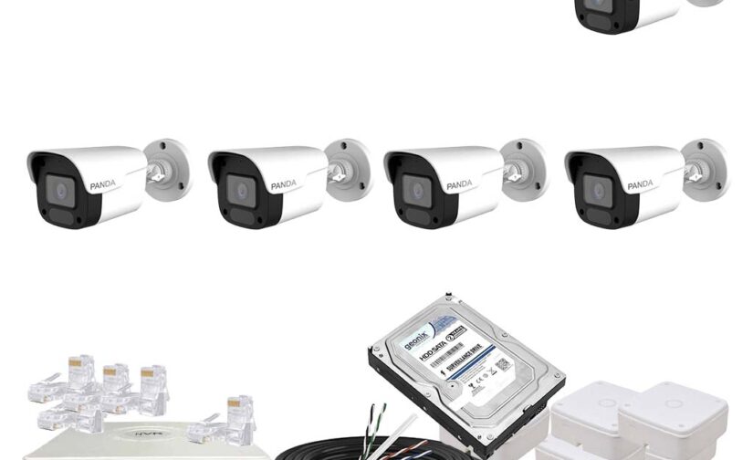 Panda Blue Series 4MP IP CCTV Kit | 5 Bullet | 8CH NVR | 8 PoE + 2 Uplink | 500GB
