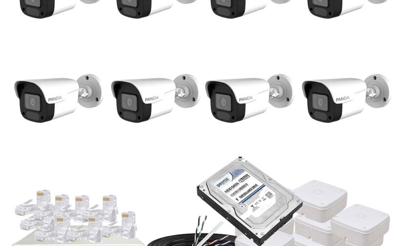 Panda Blue Series 4MP IP CCTV Kit | 8 Bullet | 8CH NVR | 4 PoE + 2 Uplink | 500GB
