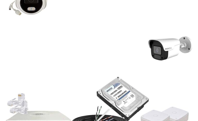 Panda Blue Series 4MP IP CCTV Kit | 1 Dome + 1 Bullet | 8CH NVR | 4 PoE + 2 Uplink | 500GB