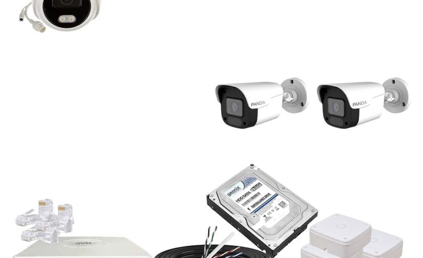 Panda Blue Series 4MP IP CCTV Kit | 1 Dome + 2 Bullet | 8CH NVR | 4 PoE + 2 Uplink | 1TB
