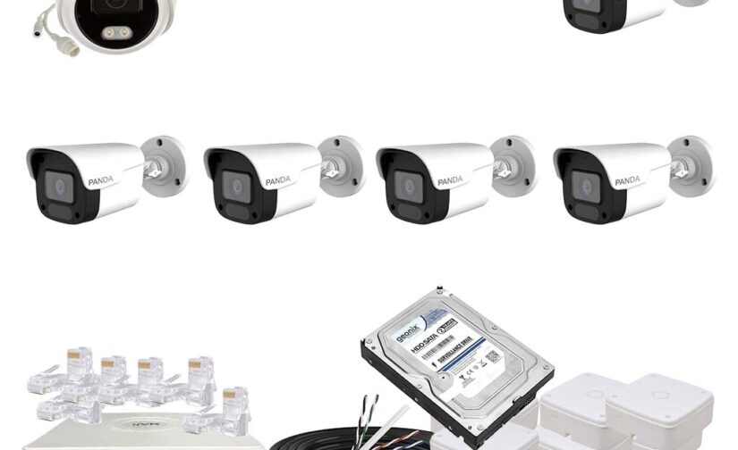 Panda Blue Series 4MP IP CCTV Kit | 1 Dome + 5 Bullet | 8CH NVR | 4 PoE + 2 Uplink | 500GB