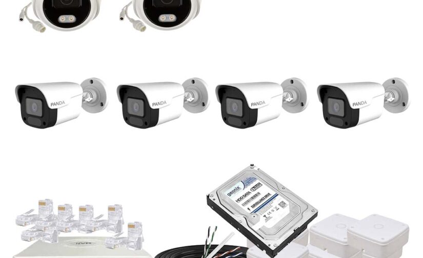 Panda Blue Series 4MP IP CCTV Kit | 2 Dome + 4 Bullet | 8CH NVR | 8 PoE + 2 Uplink | 500GB