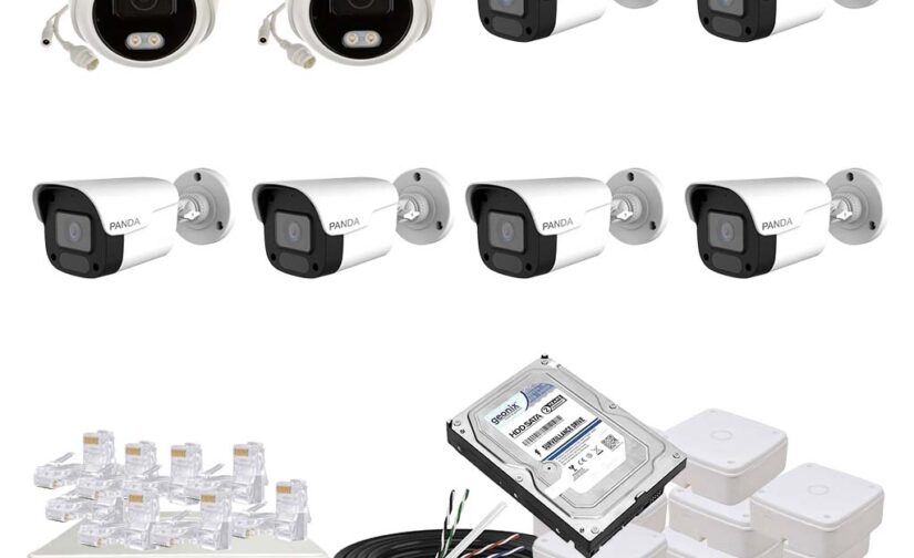 Panda Blue Series 4MP IP CCTV Kit | 2 Dome + 6 Bullet | 8CH NVR | 4 PoE + 2 Uplink | 500GB