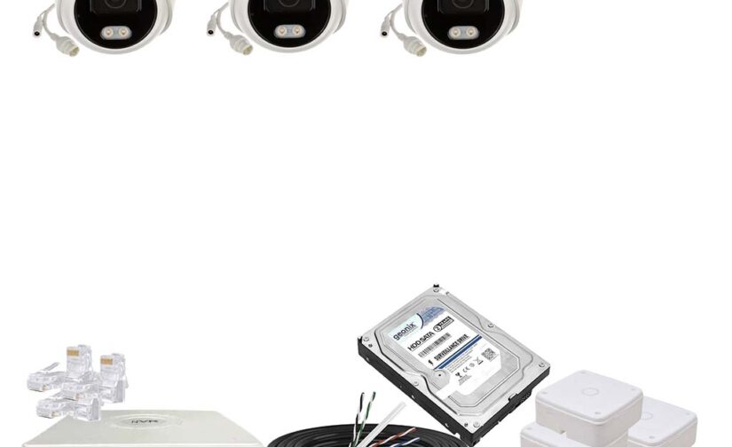 Panda Blue Series 4MP IP CCTV Kit | 3 Dome | 8CH NVR | 4 PoE + 2 Uplink | 500GB