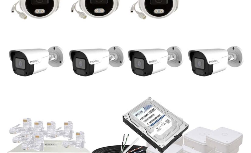 Panda Blue Series 4MP IP CCTV Kit | 3 Dome + 4 Bullet | 8CH NVR | 8 PoE + 2 Uplink | 1TB