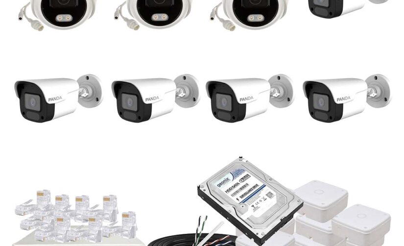 Panda Blue Series 4MP IP CCTV Kit | 3 Dome + 5 Bullet | 8CH NVR | 4 PoE + 2 Uplink | 1TB