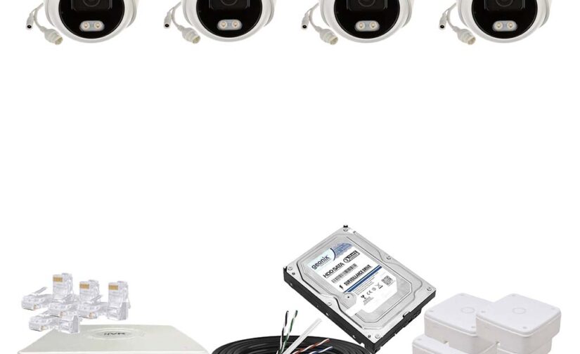 Panda Blue Series 4MP IP CCTV Kit | 4 Dome | 8CH NVR | 4 PoE + 2 Uplink | 1TB