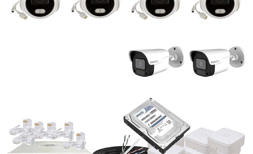 Panda Blue Series 4MP IP CCTV Kit | 4 Dome + 2 Bullet | 8CH NVR | 8 PoE + 2 Uplink | 1TB