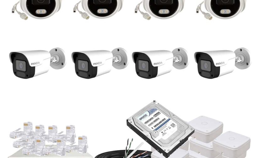 Panda Blue Series 4MP IP CCTV Kit | 4 Dome + 4 Bullet | 8CH NVR | 4 PoE + 2 Uplink | 500GB