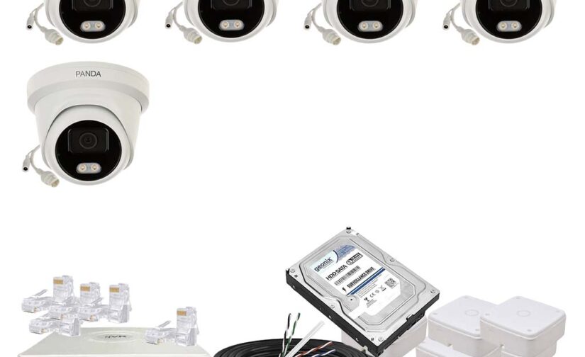 Panda Blue Series 4MP IP CCTV Kit | 5 Dome | 8CH NVR | 4 PoE + 2 Uplink | 1TB