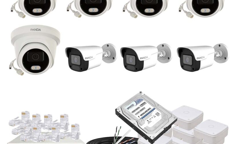 Panda Blue Series 4MP IP CCTV Kit | 5 Dome + 3 Bullet | 8CH NVR | 8 PoE + 2 Uplink | 500GB