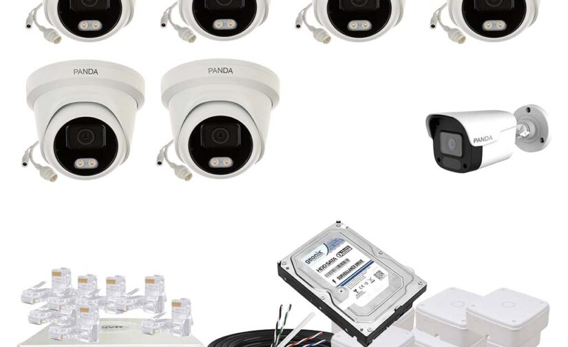 Panda Blue Series 4MP IP CCTV Kit | 6 Dome + 1 Bullet | 8CH NVR | 8 PoE + 2 Uplink | 1TB