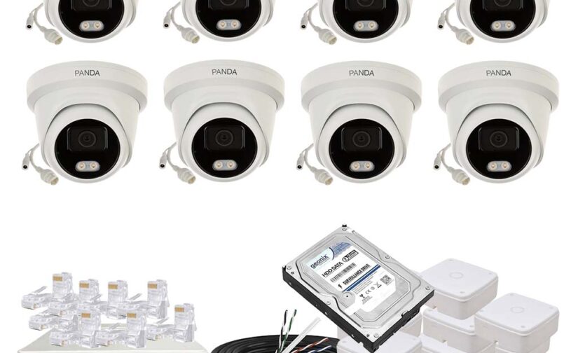 Panda Blue Series 4MP IP CCTV Kit | 8 Dome | 8CH NVR | 4 PoE + 2 Uplink | 1TB